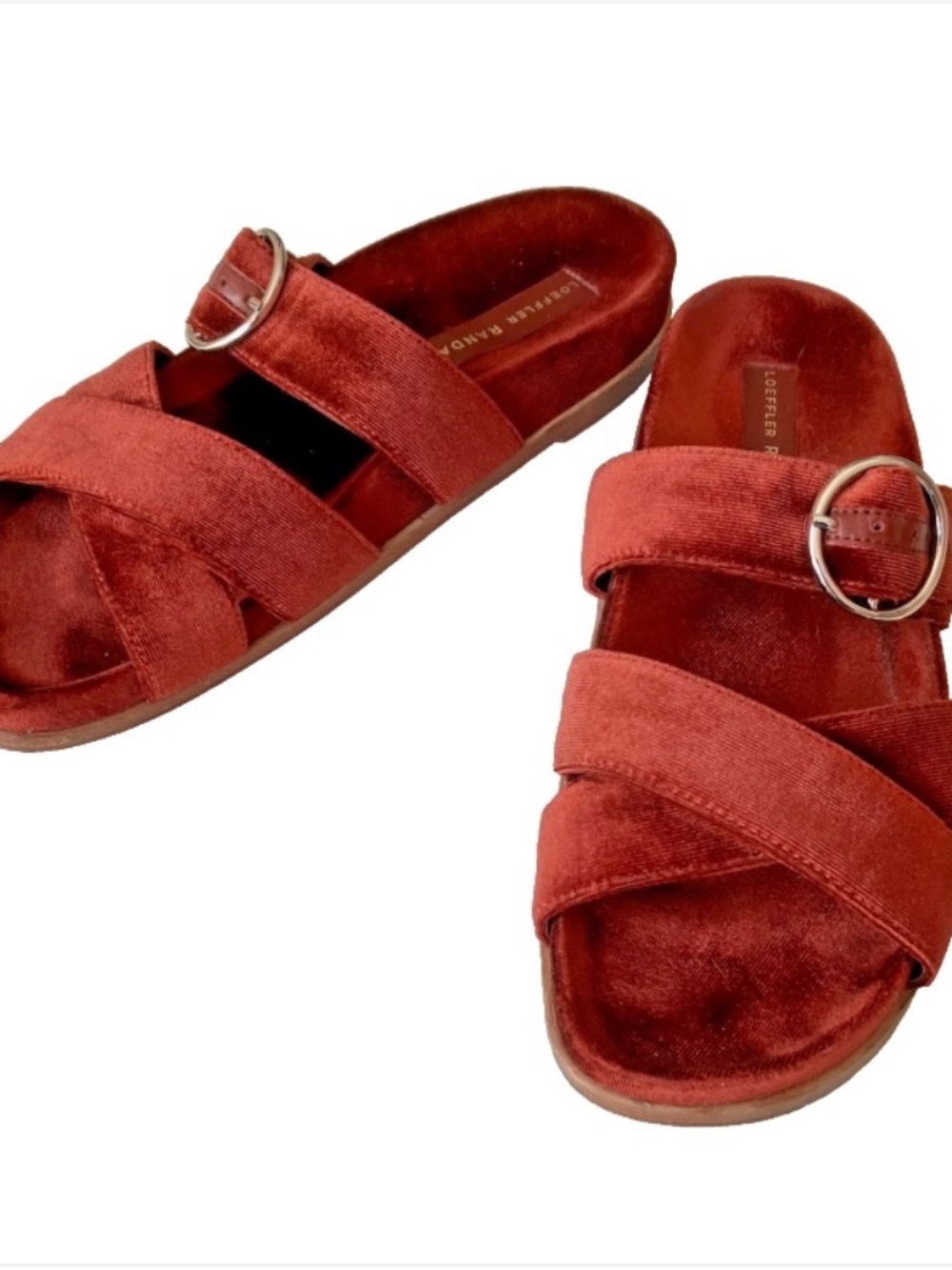 Loeffler Randall Velvet Slides Faux Fur w/box 9